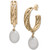 Cultured Freshwater Pearl (13 x 15mm) Dangle Hoop Earrings in 14k Gold-Plated Sterling Silver