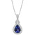 Tanzanite (3 ct. t.w.) & Diamond (1/4 ct. t.w.) Halo 18" Pendant Necklace in 14k White Gold