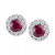 Sapphire (1-1/5 ct. t.w.) and Diamond (1/3 ct. t.w.) Halo Stud Earrings in 14k White Gold (Also Available in Ruby and Emerald)