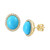 EFFY® Turquoise & Diamond (3/8 ct. t.w.) Oval Stud Earrings in 14k Gold