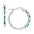 Lab-Created Emerald (3/8 ct. t.w.) & Lab-Created White Sapphire (1/5 ct. t.w.) Hoop Earrings in Sterling Silver