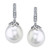 Cultured Freshwater Pearl (10mm) & Diamond (1/10 ct. t.w.) Drop Earrings in 14k White Gold
