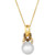 Vanilla Pearl (8mm) & Diamond (1/10 ct. t.w.) Adjustable Pendant Necklace in 14k Gold