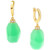 Dyed Green Jade (11mm) & Zircon (1/3 ct. t.w.) Drop Earrings in 14k Yellow Gold-Plated Sterling Silver