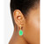 Dyed Green Jade (11mm) & Zircon (1/3 ct. t.w.) Drop Earrings in 14k Yellow Gold-Plated Sterling Silver