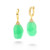 Dyed Green Jade (11mm) & Zircon (1/3 ct. t.w.) Drop Earrings in 14k Yellow Gold-Plated Sterling Silver