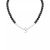 Onyx Bead Initial 18" Pendant Necklace in Sterling Silver