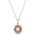 Strawberry Pearl (7mm) & Diamond (7/8 ct. t.w.) Double Halo 18" Pendant Necklace in 14k Rose Gold
