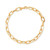 Polished & Textured Large Cable Link Bracelet in 10k Gold