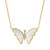 EFFY® Mother of Pearl & Diamond (1/20 ct. t.w.) Butterfly 18" Pendant Necklace in 14k Gold
