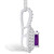 Amethyst (7/8 Ct. T.W.) and Diamond (3/8 Ct. T.W.) Halo Pendant Necklace in 14K White Gold