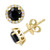 EFFY® Onyx & Diamond (1/8 ct. t.w.) Halo Stud Earrings in 14k Gold