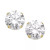 Cubic Zirconia Round Stud Earrings in 14k Gold or 14k White Gold