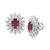 EFFY® Ruby (1-7/8 ct. t.w.) & Diamond (1/8 ct. t.w.) Cluster Stud Earrings in 14k White Gold