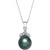 Tahitian Pearl (9mm) and Diamond Accent Pendant Necklace in 14k White Gold