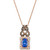 Blueberry Tanzanite (1-1/4 ct. t.w.) & Diamond (1/2 ct. t.w.) Scrollwork Halo Adjustable 20" Pendant Necklace in 14k Rose Gold