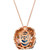 Multi-Gemstone (7 ct. t.w.) & Nude Diamond (1/10 ct. t.w.) Floral 20" Adjustable Pendant Necklace in 14k Rose Gold