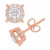 Diamond Halo Two-Level Stud Earrings (1 ct. t.w.) in 14k White, Yellow or Rose Gold