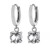 Fine Crystal 6mm Drop Hoop Earrings in Sterling Silver