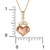 Children's Princess Heart & Crown 15" Pendant Necklace in 14k Yellow and Rose Gold