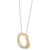 Cubic Zirconia Double Circle 18" Pendant Necklace in Sterling Silver & 14k Gold-Plate