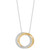 Cubic Zirconia Double Circle 18" Pendant Necklace in Sterling Silver & 14k Gold-Plate