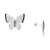 Jet Pavé Butterfly Stud Earrings in Sterling Silver or 14k Gold Over Sterling Silver