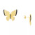 Jet Pavé Butterfly Stud Earrings in Sterling Silver or 14k Gold Over Sterling Silver