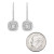 Diamond Halo Drop Earrings (1/2 ct. t.w.) in Sterling Silver, 14k Rose Gold Sterling Silver & 14k Gold Sterling Silver.