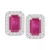 Emerald (1-1/8 ct. t.w.) & Diamond (1/5 ct. t.w.) Stud Earrings in Sterling Silver (Also in Ruby & Sapphire)