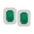 Emerald (1-1/8 ct. t.w.) & Diamond (1/5 ct. t.w.) Stud Earrings in Sterling Silver (Also in Ruby & Sapphire)