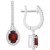 Rhodolite Garnet (1-7/8 ct. t.w.) & Diamond (1/3 ct. t.w.) Leverback Drop Earrings in Sterling Silver (Also in Citrine, Blue Topaz, Amethyst, Peridot, & Opal)