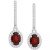 Rhodolite Garnet (1-7/8 ct. t.w.) & Diamond (1/3 ct. t.w.) Leverback Drop Earrings in Sterling Silver (Also in Citrine, Blue Topaz, Amethyst, Peridot, & Opal)