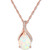 Opal (3/4 ct. t.w.) & Diamond (1/20 ct. t.w.) 18" Pendant Necklace in 14k Rose Gold