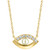 EFFY® Cultured Freshwater Pearl (3mm) & Diamond (1/20 ct. t.w.) Evil Eye 18" Pendant Necklace in 14k Gold