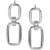 Polished Rectangle Link Drop Earrings in Sterling Silver