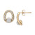 Cultured Freshwater Pearl (4mm) & Cubic Zirconia Open Stud Earrings in 14k Gold-Plated Sterling Silver