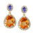 EFFY® Multi-Gemstone (4-1/3 ct. t.w.) & Diamond (3/8 ct. t.w.) Halo Drop Earrings in 14k Gold