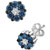 Blue Diamond (3/8 ct. t.w.) & White Diamond (1/20 ct. t.w.) Flower Stud Earrings in Sterling Silver