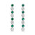 Created Emerald and Created White Sapphire Bezel Set Drop Earrings in Sterling Silver