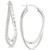 Glitter Twist Double Oval Hoop Earrings in Sterling Silver