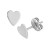 Flat Heart Stud Earrings in 14k Yellow Or White Gold