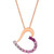 Strawberry Layer Cake Multi-Gemstone Ombré Heart 18" Pendant Necklace in 14k Rose Gold