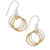 Tri-Tone Interlocking Circle Drop Earrings in Sterling Silver, Gold-Plated Sterling Silver and Rose Gold-Plated Sterling Silver, Created for Macy's