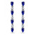 Simulated Blue Sapphire and Cubic Zirconia Linear Drop Earrings