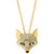 EFFY® Diamond (1/4 ct. t.w.) & Tsavorite Accent Fox 18" Pendant Necklace in 14k Gold