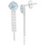 Blue Topaz (1-1/4 ct. t.w.) & Lab Created White Sapphire (1/6 ct. t.w.) Cushion Halo Chain Drop Earrings in Sterling Silver