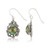 Marcasite and Abalone Doublet Teardrop Wire Earrings in Sterling Silver