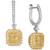 Sunny Yellow Diamond (1-1/2 ct. t.w.) & Vanilla Diamond (1/3 ct. t.w.) Quad Cluster Halo Drop Earrings in Platinum & 18k Gold