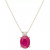 Sapphire (1-1/2 ct. t.w.) and Diamond Accent Oval Pendant  Necklace in 14k Yellow Gold (Also Available in Ruby and Emerald)